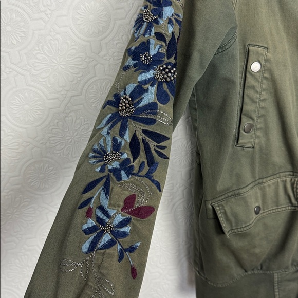 Free People Follow Me Close Olive Utility Jacket Small Hooded Military Coat - Picture 6 of 12